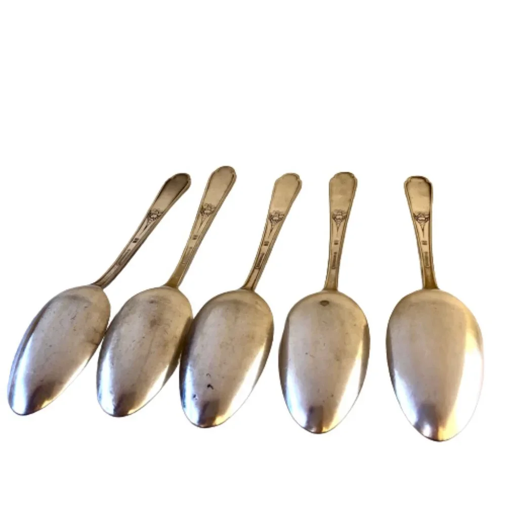 Wm Rogers MEMORY Hiawatha 1937 Silver Plate SPOONS Flatware Tsp + Tbsp + Sugar 9